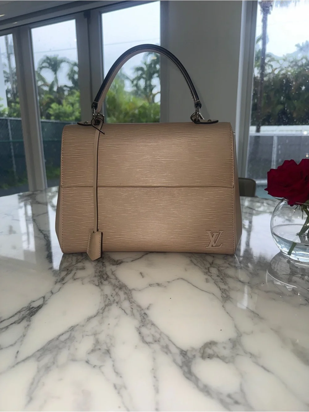 Louis Vuitton Beige Epi Leather Top Handle Satchel